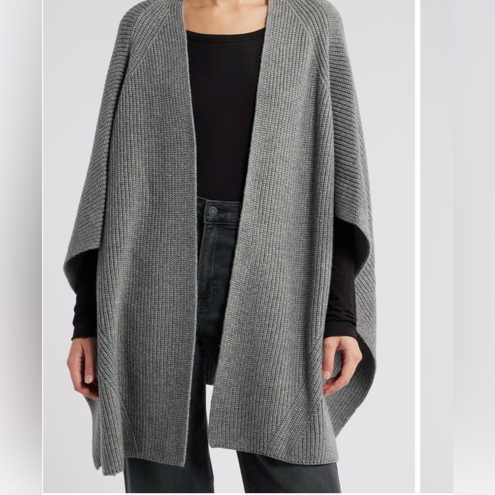 All Saints Grey Marled Ruana — NWT